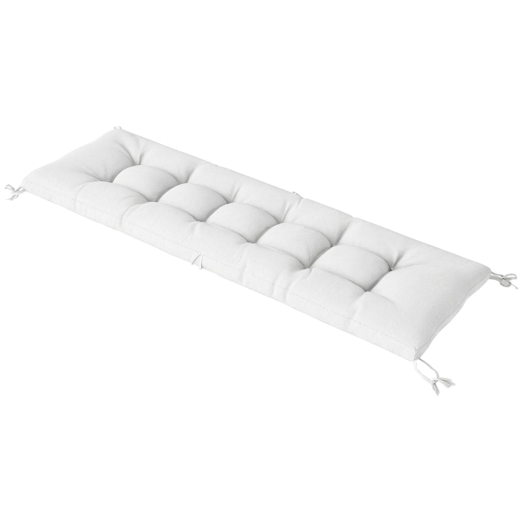 Cuscino per Panchina Esterno con Cinghie ¨C zephmum ¨C Crema 198x65x13 cm