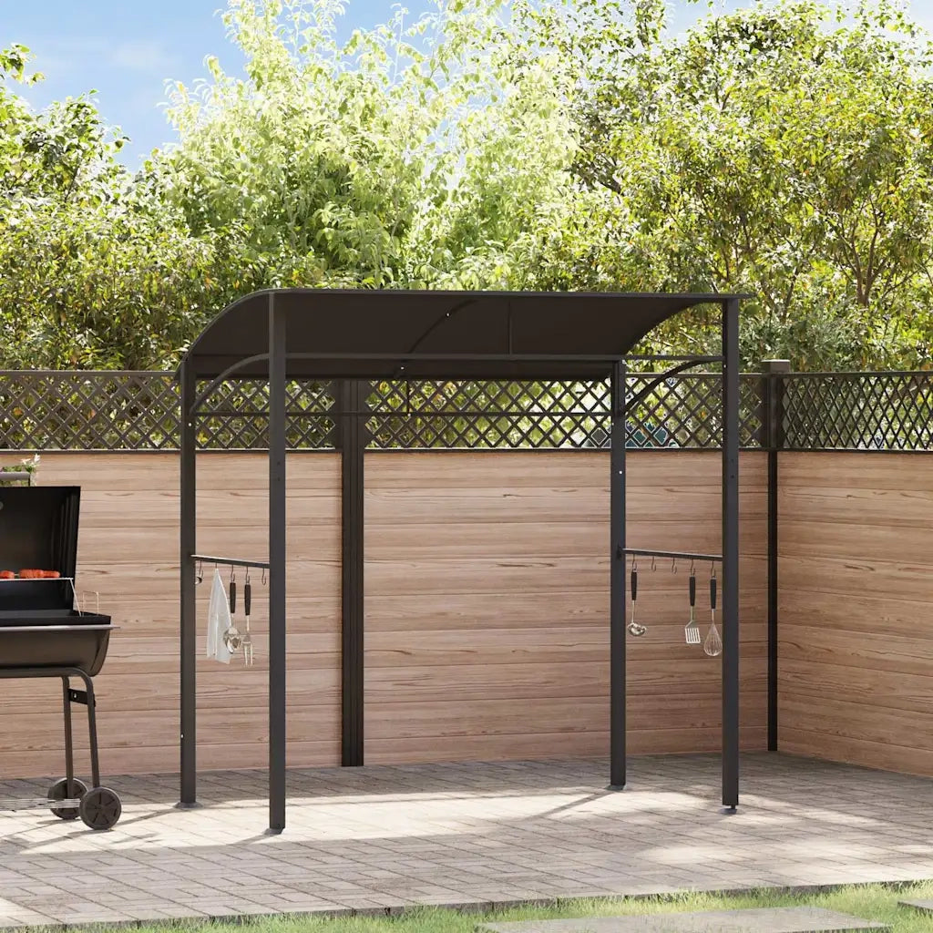 Gazebo | Pergolato per Barbecue 215x150x220 cm Antracite in Acciaio