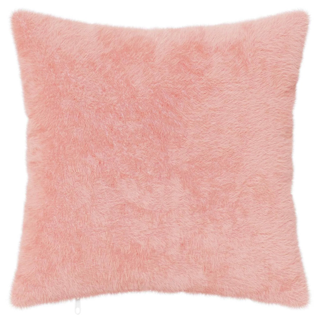 Federa 2 pz HEERLEN Rosa 40 x 40 cm Pelliccia di Coniglio Finta 908755