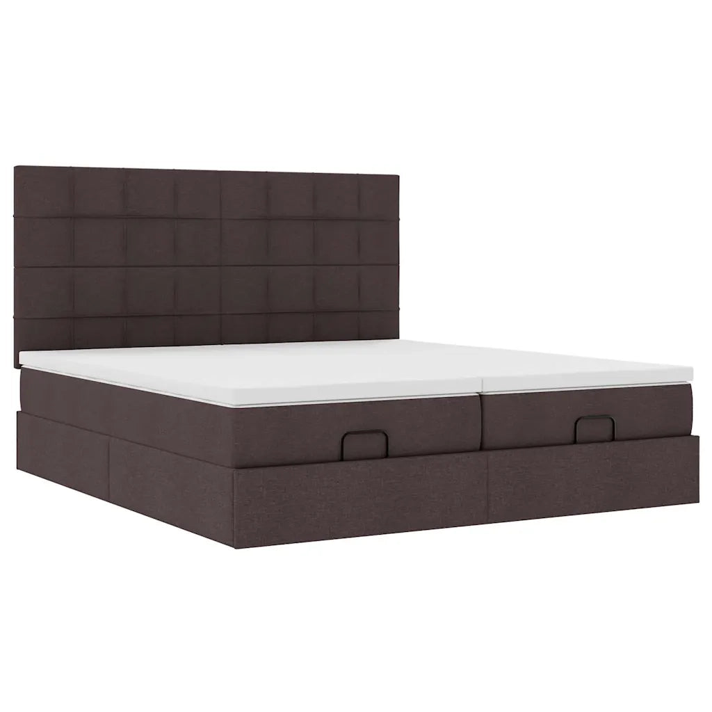 Struttura Letto Pouf con Materassi 200x200 cm in Tessuto 3314551