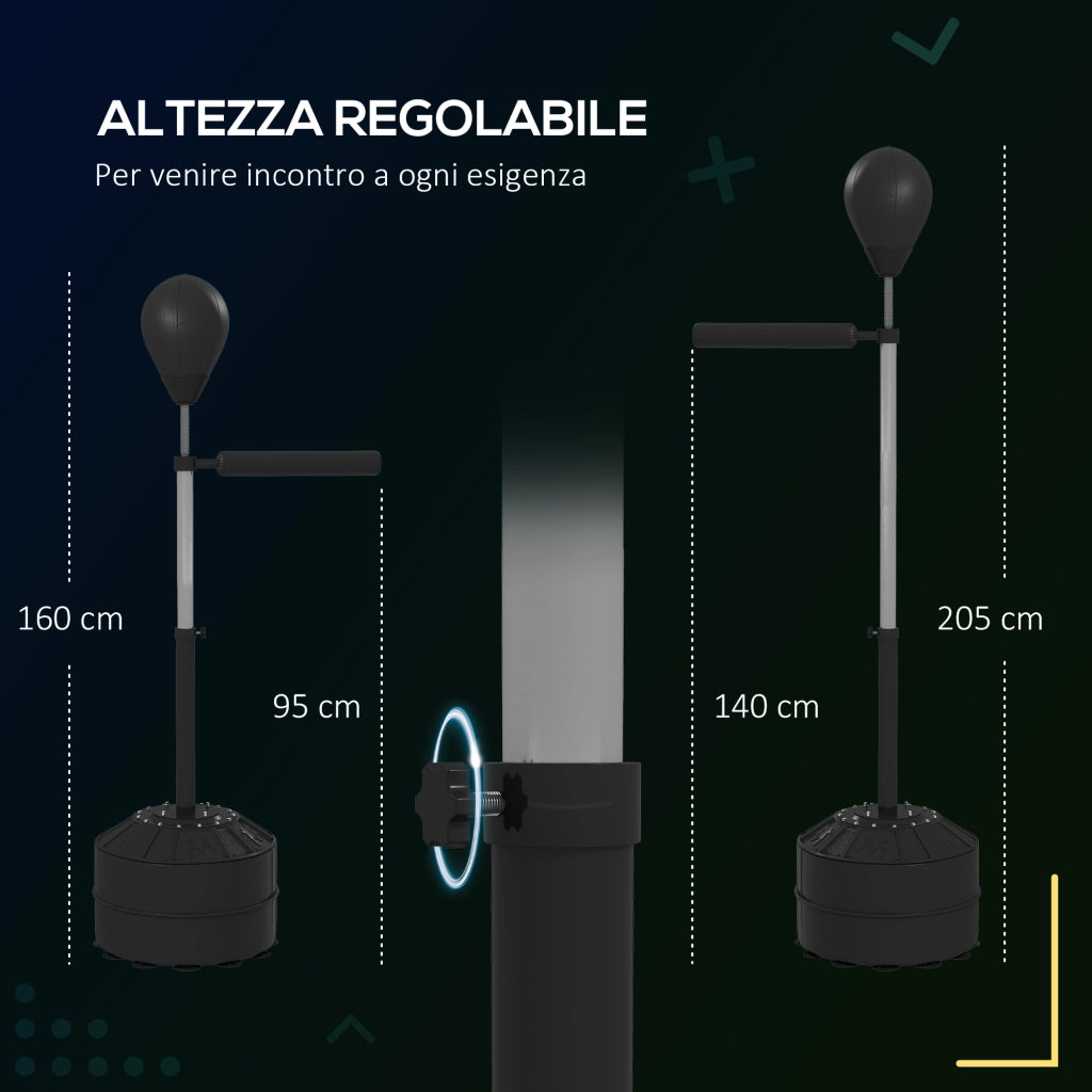 Punching Ball con Barra Girevole Regolabile ¨C Zephmum ¨C Nero 1.6-2m