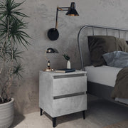 Comodini 2pz Grigio Cemento 40x35x50 cm in Legno Multistrato 805878