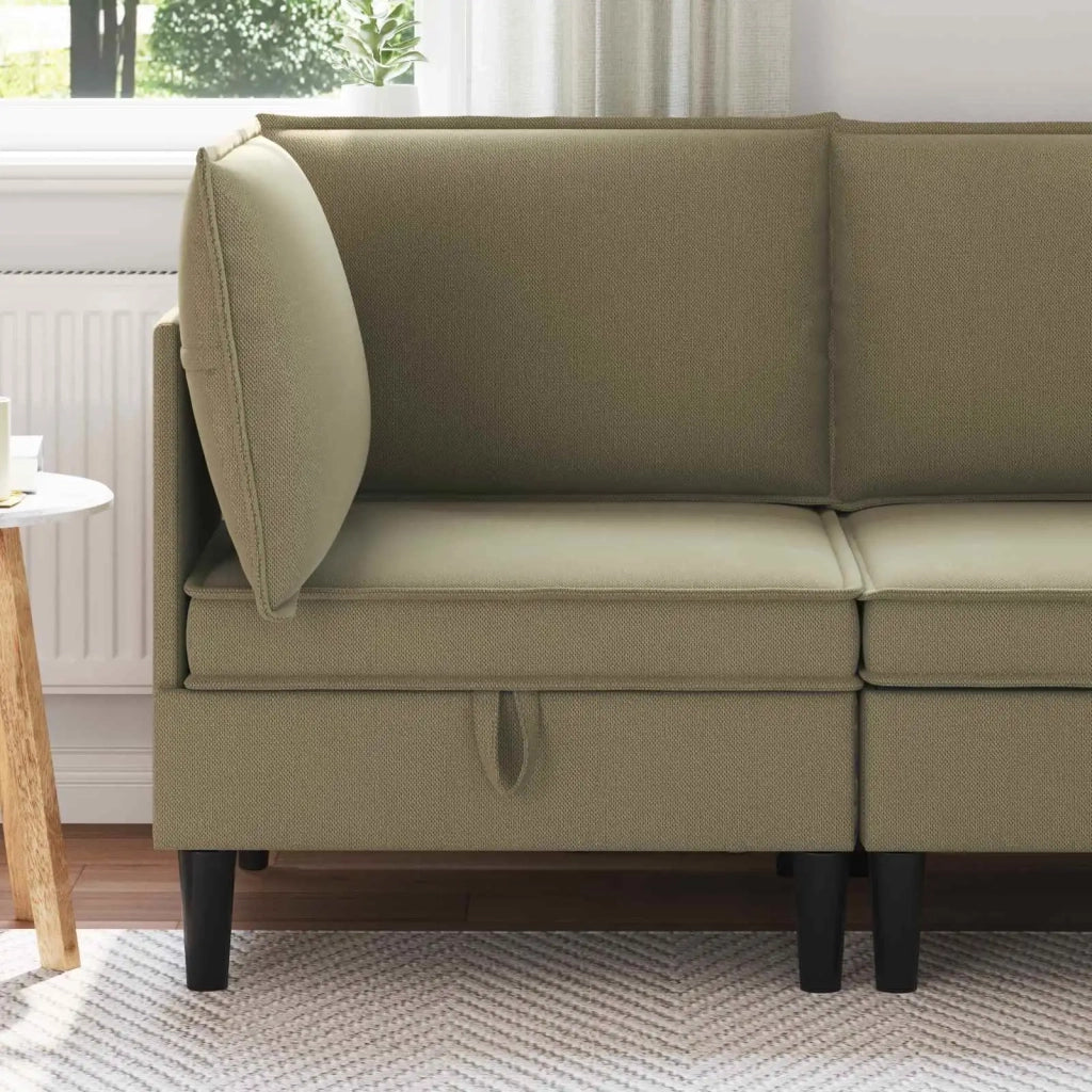 Divano Angolare con Storage Cachi Velluto 42027090