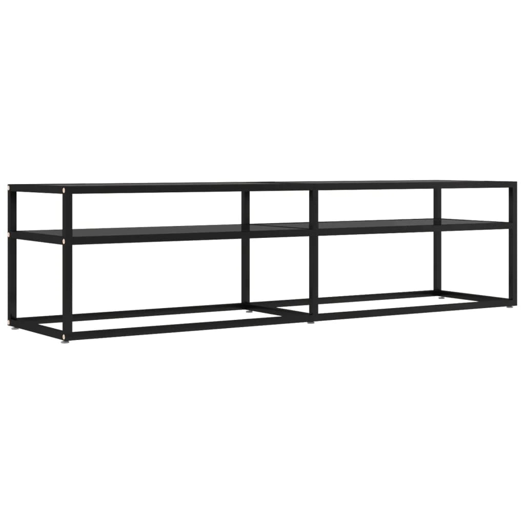 Mobile TV multimediale scaffale TV mobile TV sala da pranzo soggiorno camera da letto 160 x 40 x 40,5 cm vetro temperato nero 02_0026074