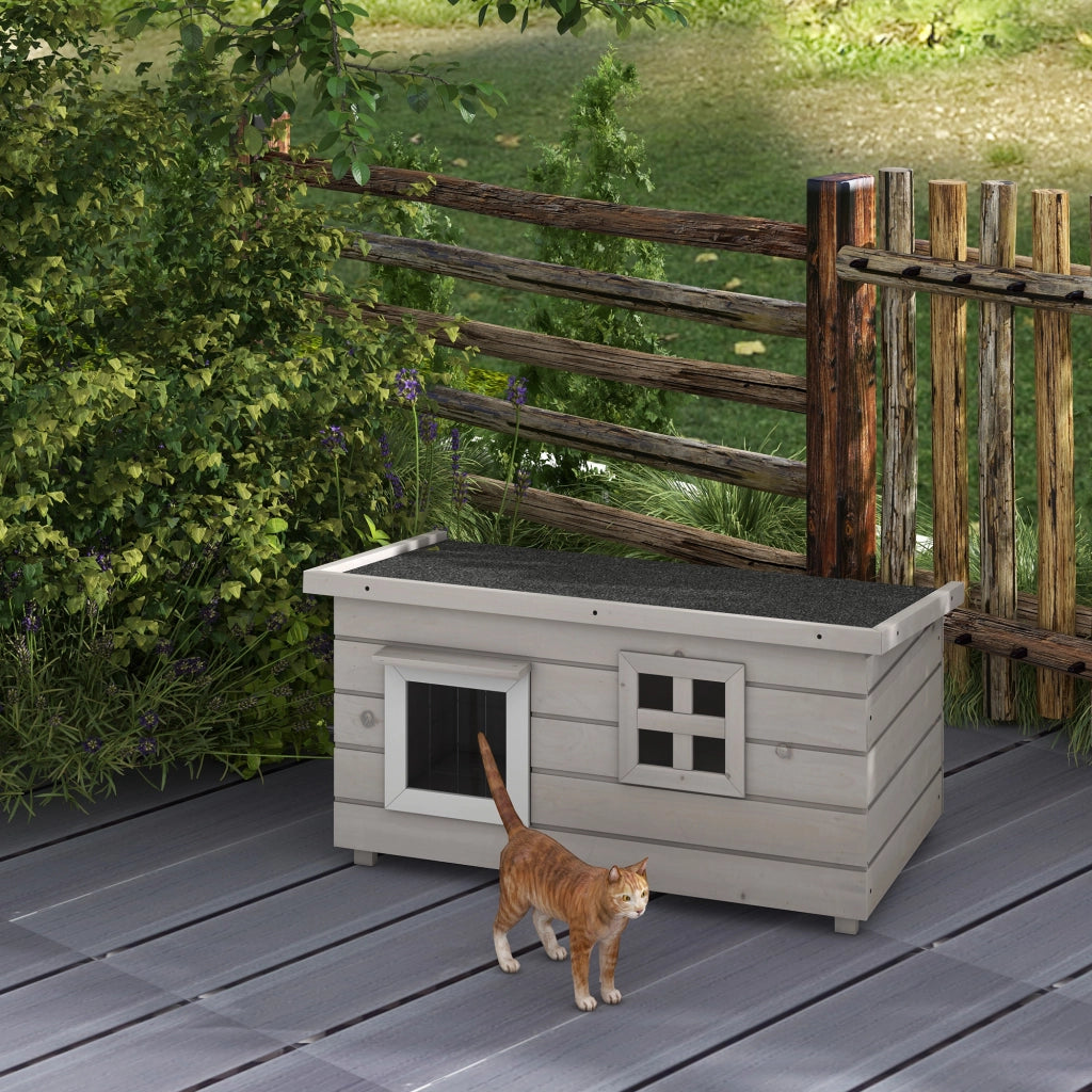 Casetta per Gatti Legno Antracite ¨C zephmum ¨C 87x52x44 cm