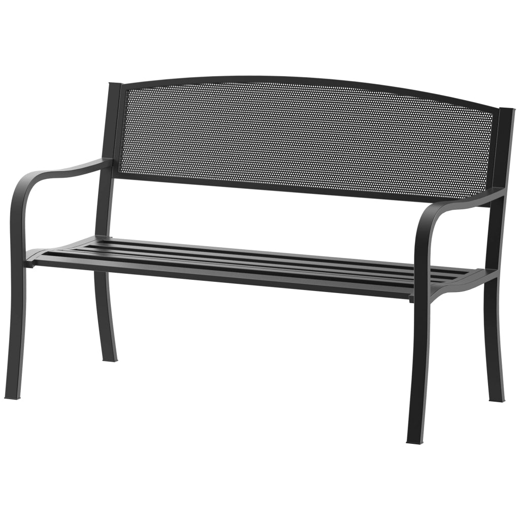 Panchina da Giardino 2 Posti ¨C zephmum ¨C Grigio Antracite Acciaio 127x60x87 cm