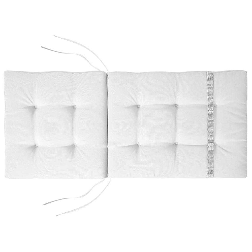 Set di 2 cuscini per sedute e schienale da esterno con lacci bianco stile elegante giardino