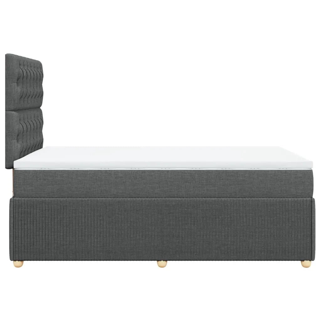 Giroletto a Molle con Materasso Grigio Scuro 120x200 cm Tessuto