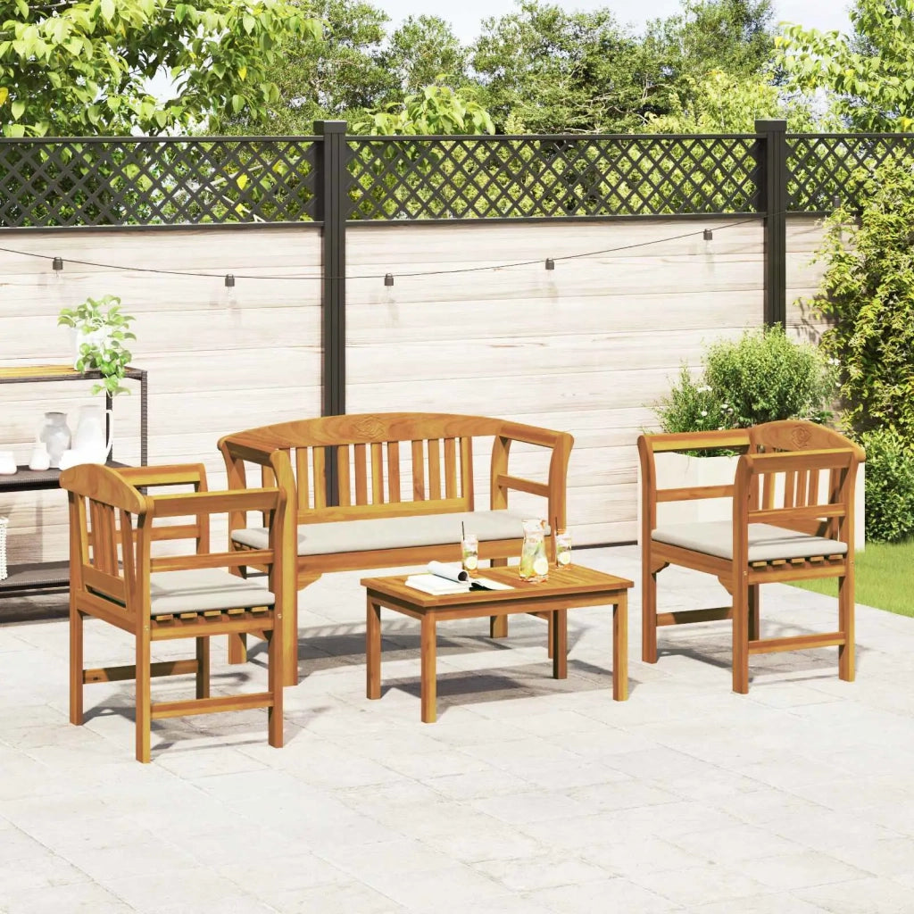 Set da giardino con divano a rosa con cuscino 4 pcs