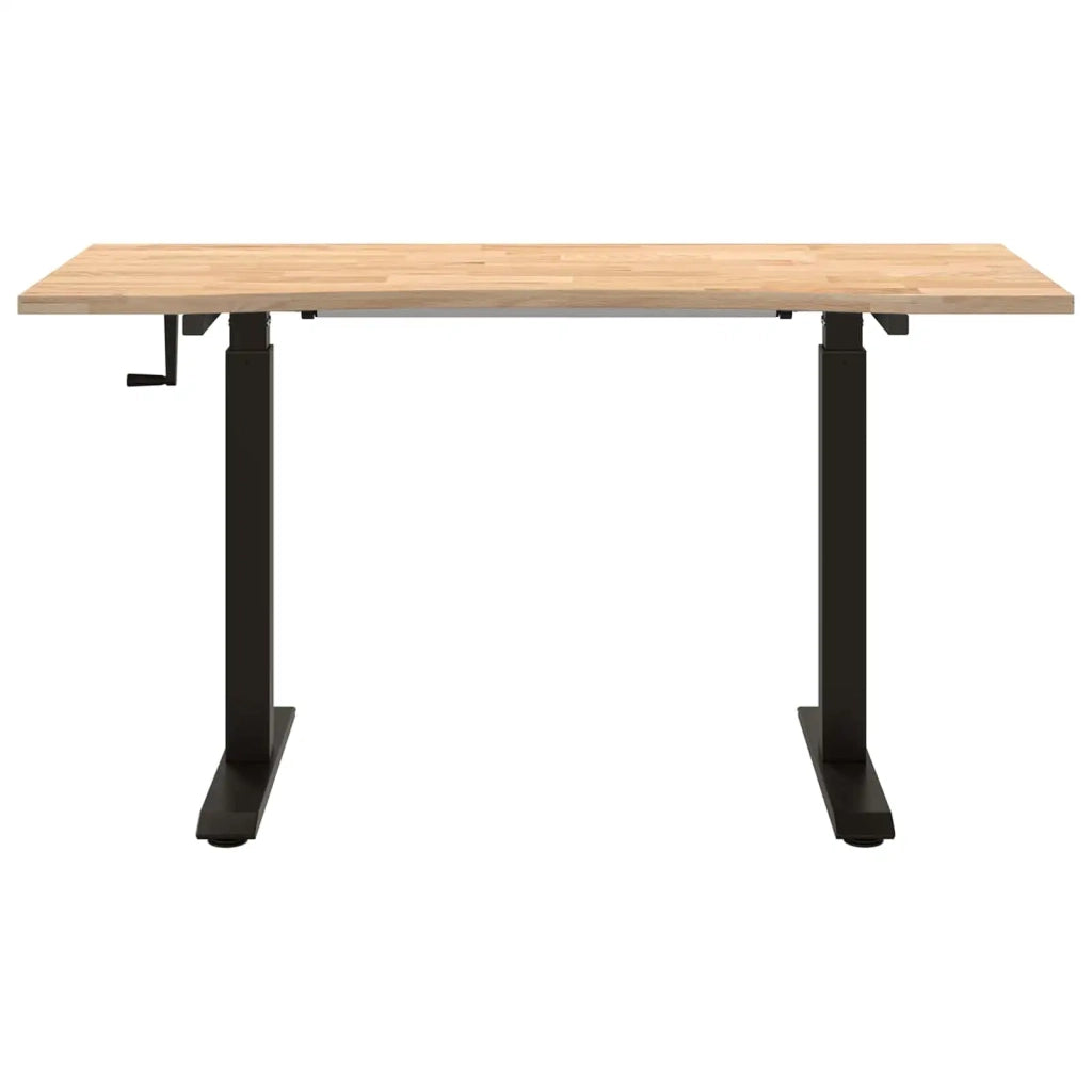 Scrivania Nero e naturale 140 x 60 cm Legno di Quercia Massello