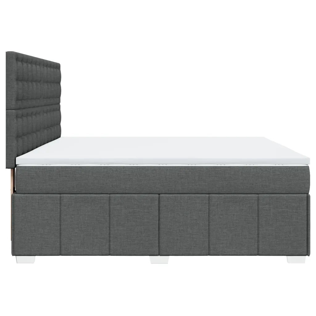 Giroletto a Molle con Materasso Grigio Scuro 180x200 cm Tessuto