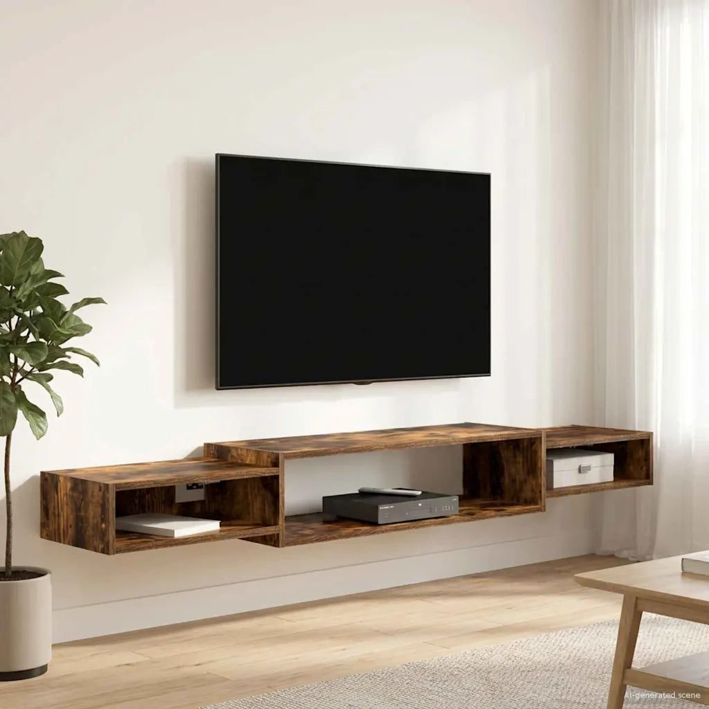 Mobile TV da Parete A parete Rovere Fumo 180 x 28 x 21 cm