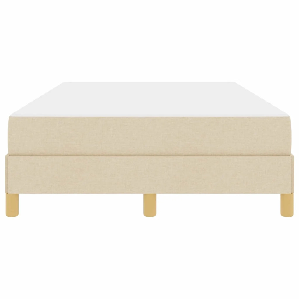Letto a molle con materasso Crema 120 x 190 cm Tessuto
