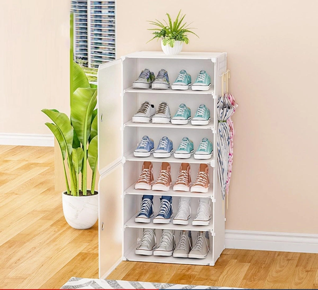 scarpiera Organizzatore per Armadietto per Scarpe, Scarpiera Multifunzionale Modulare a Cubo per Risparmiare Spazio, per Ingresso Camera da Letto per Tutti i Tipi di Scarpe, Abbigliamento, Diviso