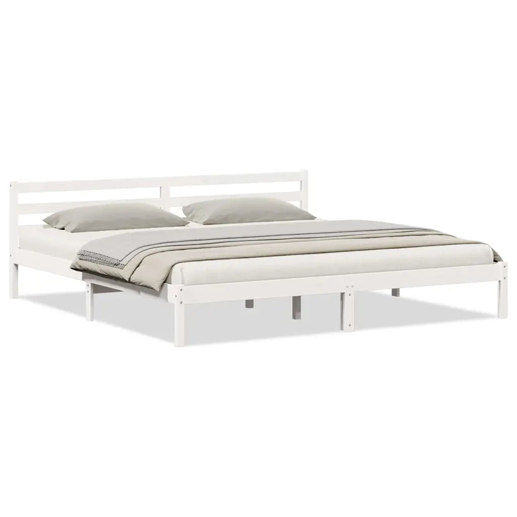 Struttura del letto con testiera Bianco 215,5 x 185,5 x 69,5 cm 869771