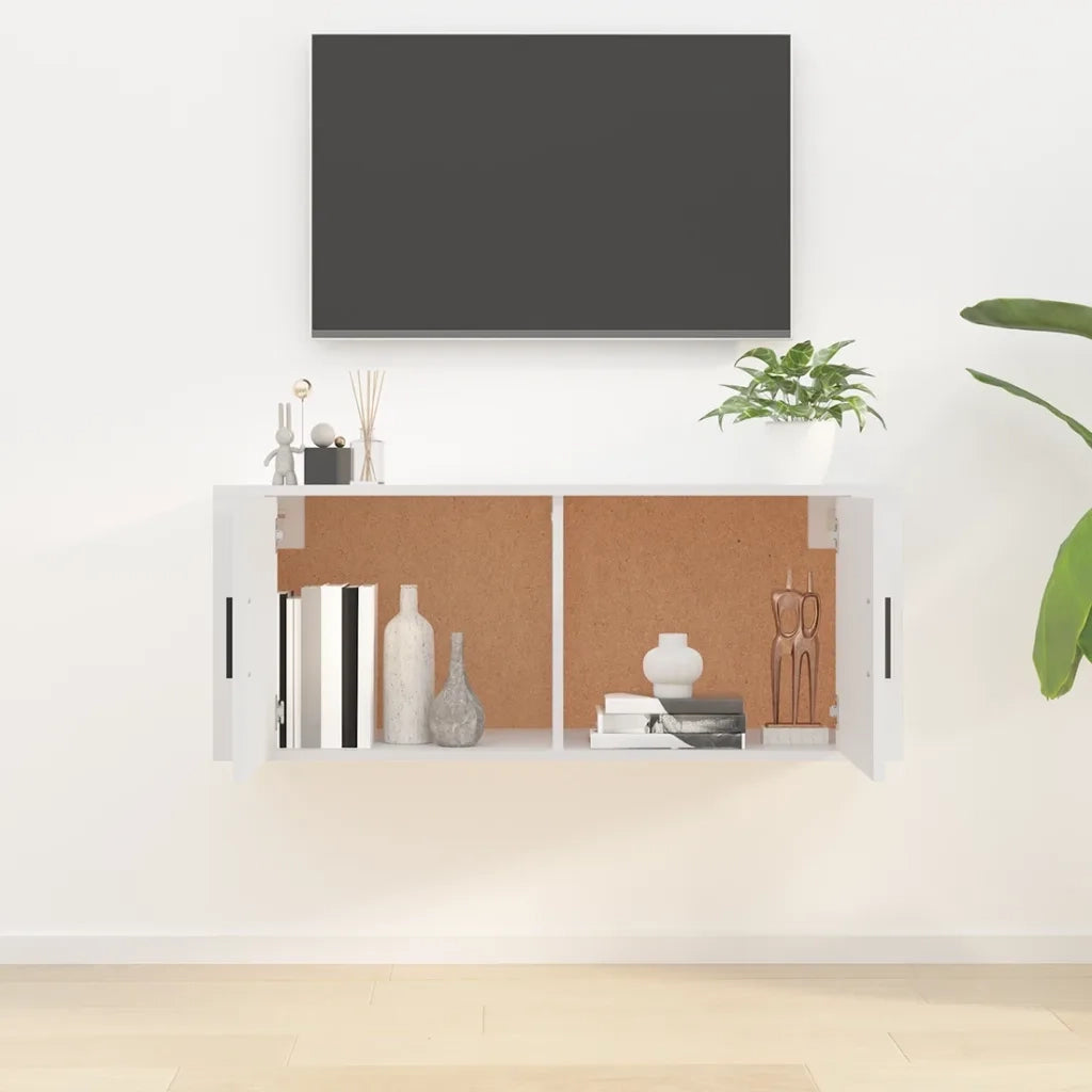 Mobile Porta TV a Parete-Mobile per TV-Credenza TV Bianco 100x34,5x40 cm