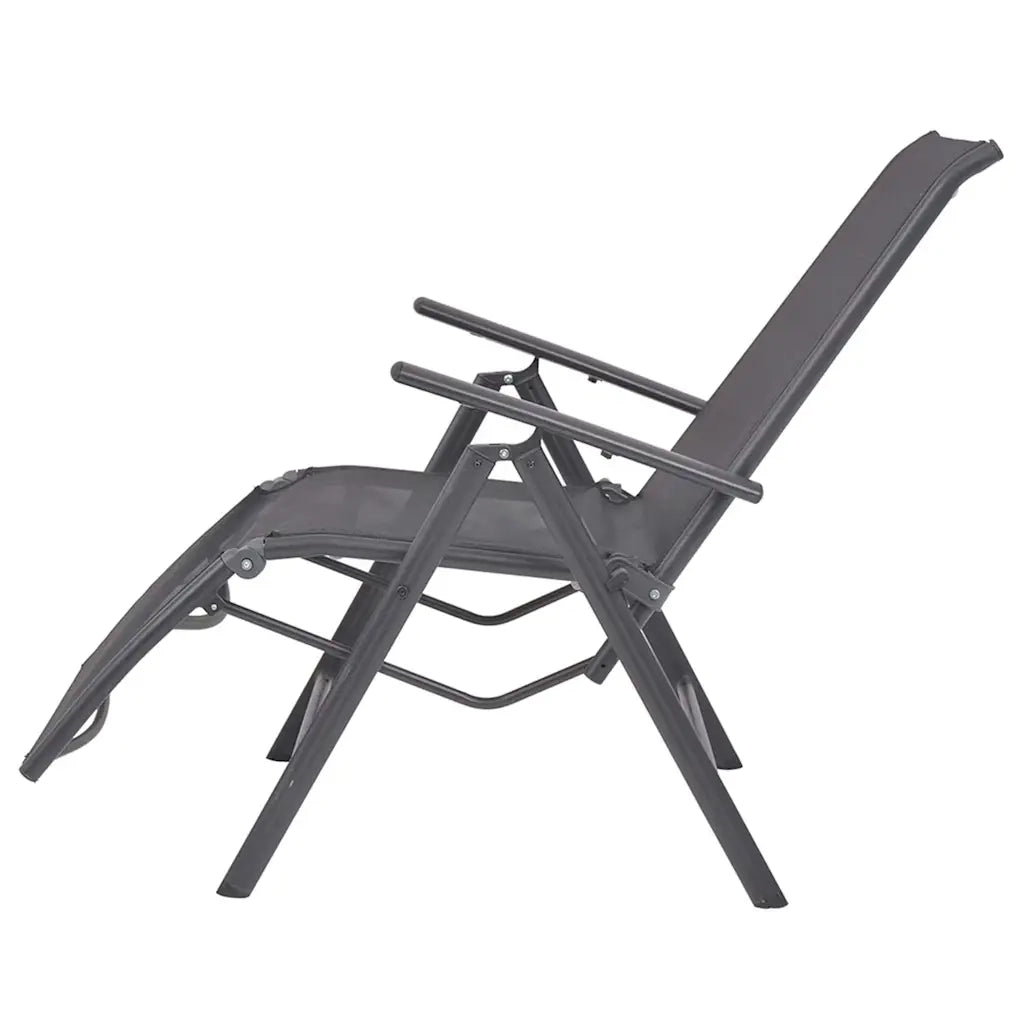 Sedia a Sdraio Reclinabile in Alluminio e Textilene Nero 42766