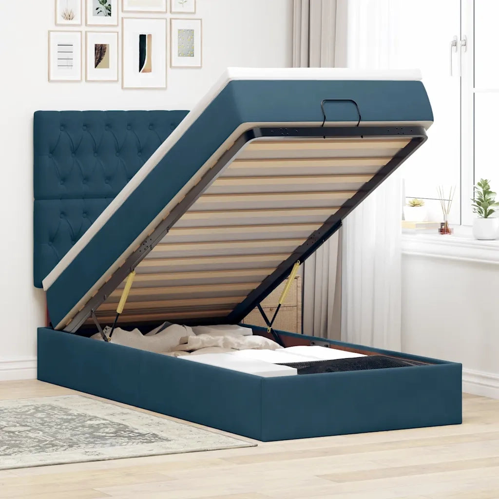 Struttura Letto Pouf con Materassi 90x200 cm in Velluto 3314370