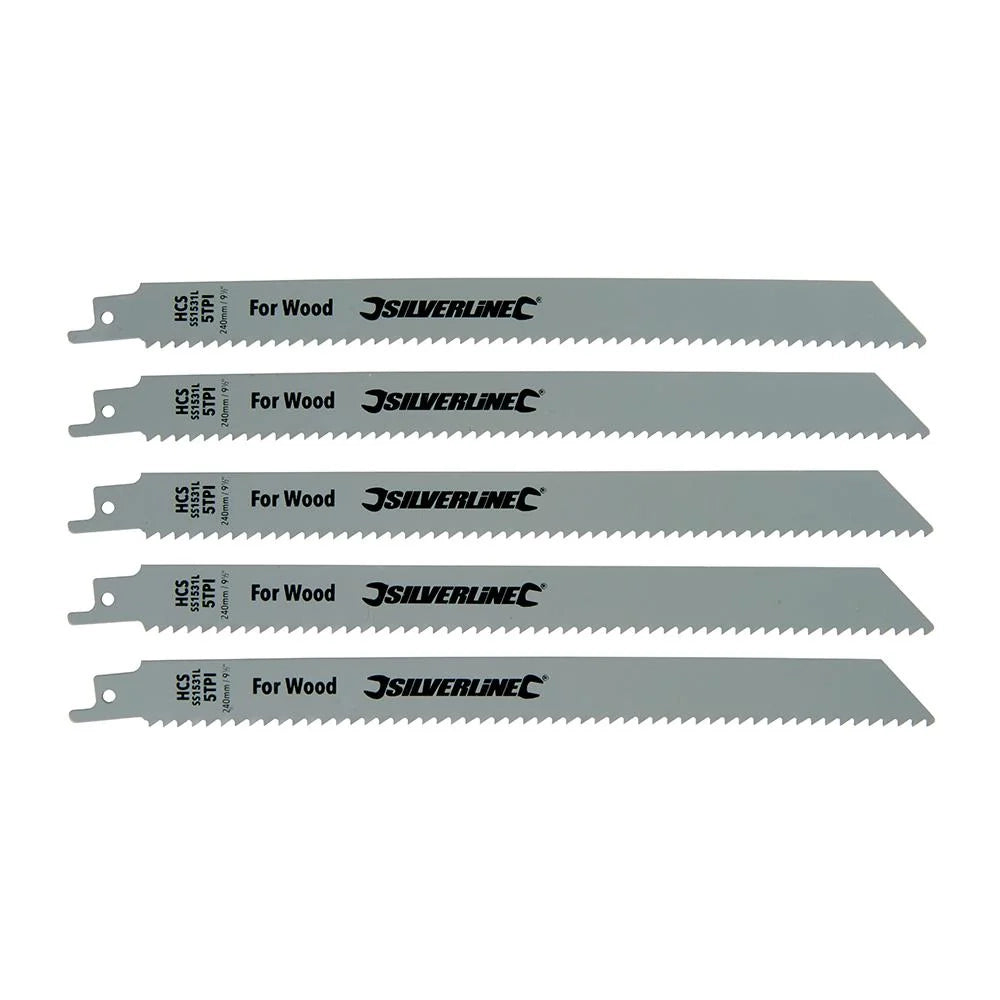 Lame in acciaio silverline per sega a gattuccio per tagliare legno alberi pallet 5pz