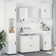 Set di mobili per il bagno con cassetto 5 pcs Bianco Lucido 3393077