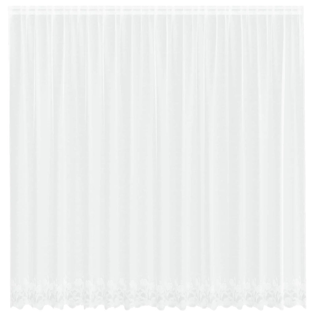 Tenda in Pizzo con tende Bianco 245 x 400 cm Poliestere 4107913