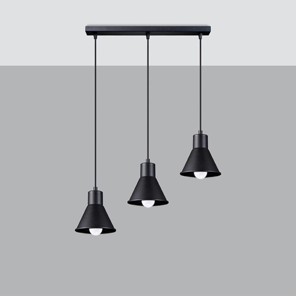 Lampadario MUSARO 3 luci nero E27 Pure Lume PU.0986