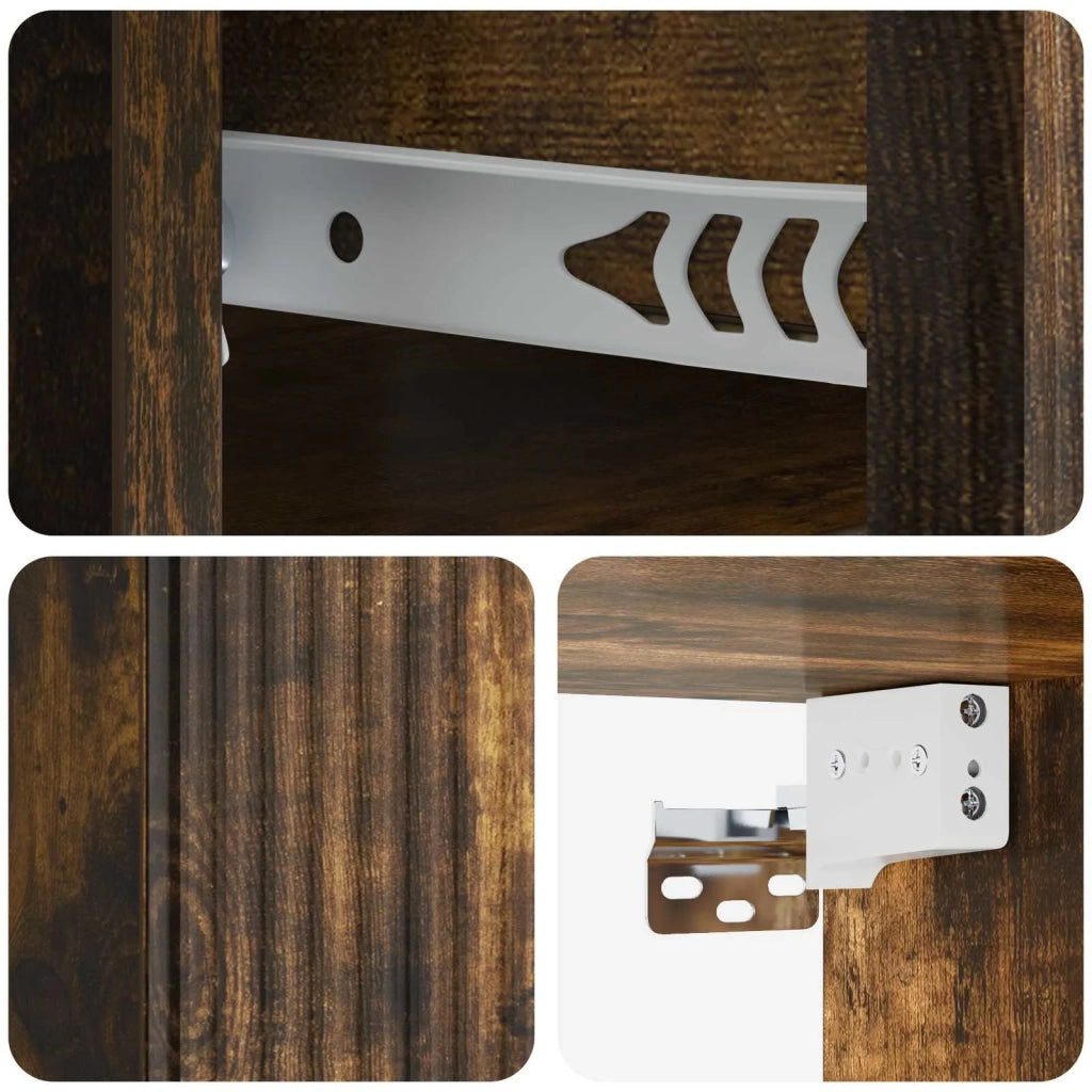 Mobiletto da notte a muro 2 pcs Rovere Fumo 33 x 34,5 x 20 cm 898436