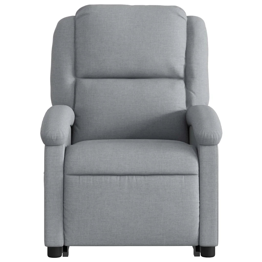 Poltrona Alzapersona Massaggi Reclinabile Grigio Chiaro Tessuto 3204176