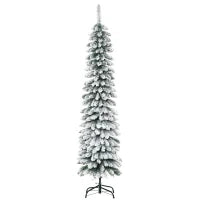 Albero di Natale Innevato a 2 Sezioni con 395 Rami in Metallo e Plastica, 46x46x180cm, Verde