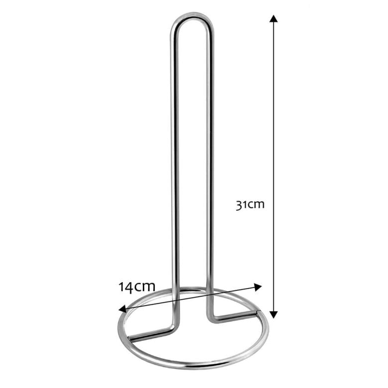 Portarotolo di carta assorbente KADAX, in acciaio, argento, per asciugamani da cucina, stabile, 31 cm