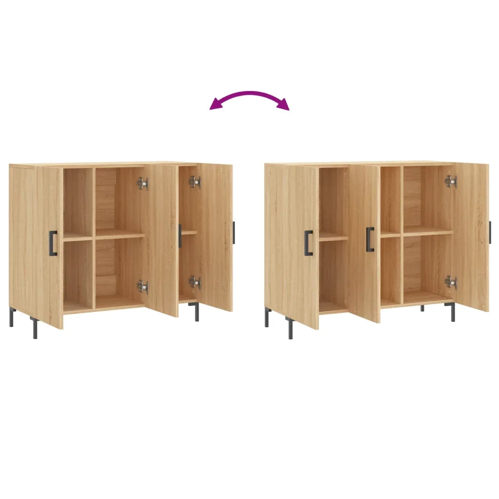 Credenza-Buffet-Armadio da cucina Rovere Sonoma 90x34x80 cm in Legno Multistrato 937543