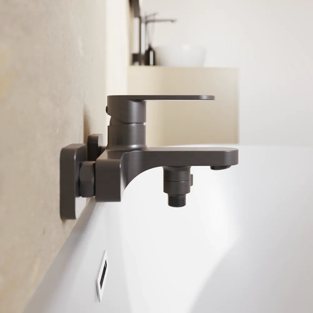 Miscelatore esterno vasca a muro gun metal spazzolato | Margot