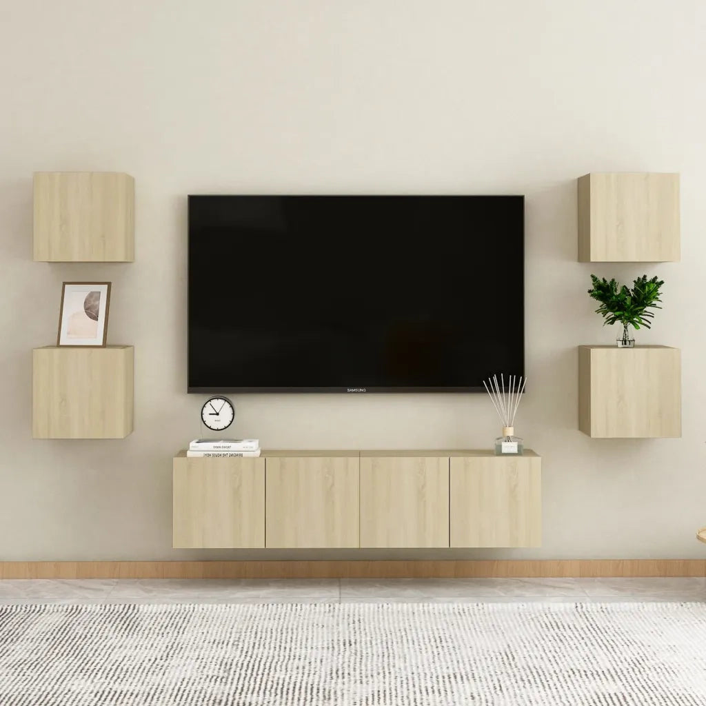 Set di 2 Comodini | Armadio da Notte | Mobiletto da notte Rovere Sonoma 30,5x30x30 cm in Truciolato