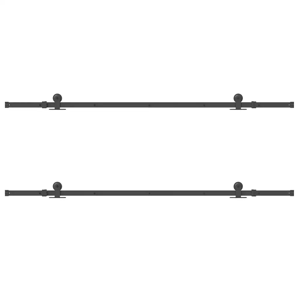 Kit di Binari per Porte Scorrevoli 427 cm Acciaio Nero CFW2836838