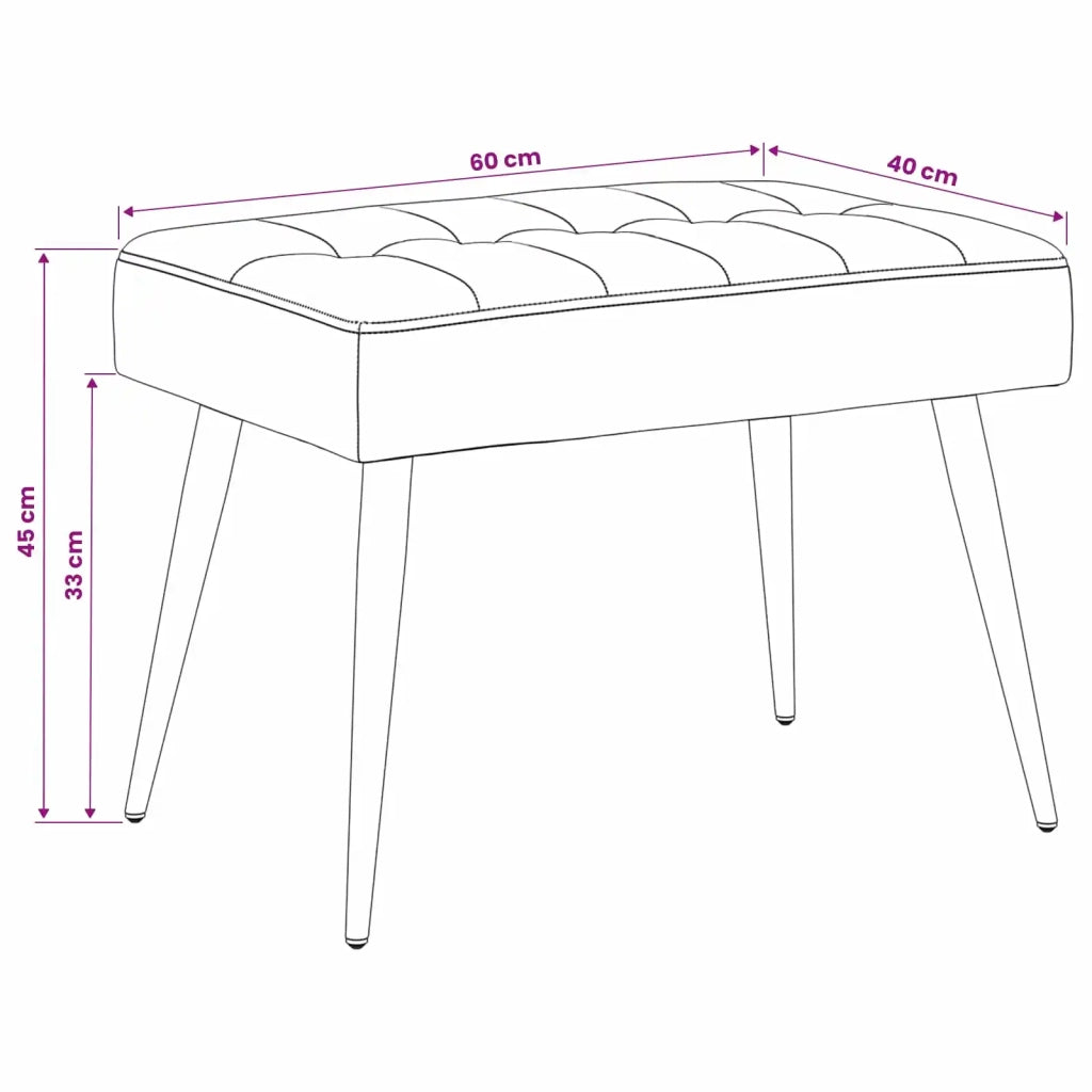 Panchina con bottoni imbottiti Viola 60 x 40 x 45 cm Velluto 42038514