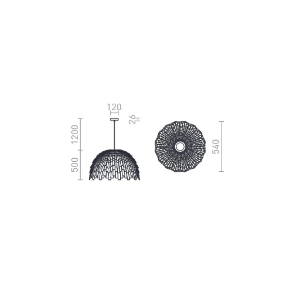 Lampadario RARA a sospensione PVC bianco/nero 230V E27 15W