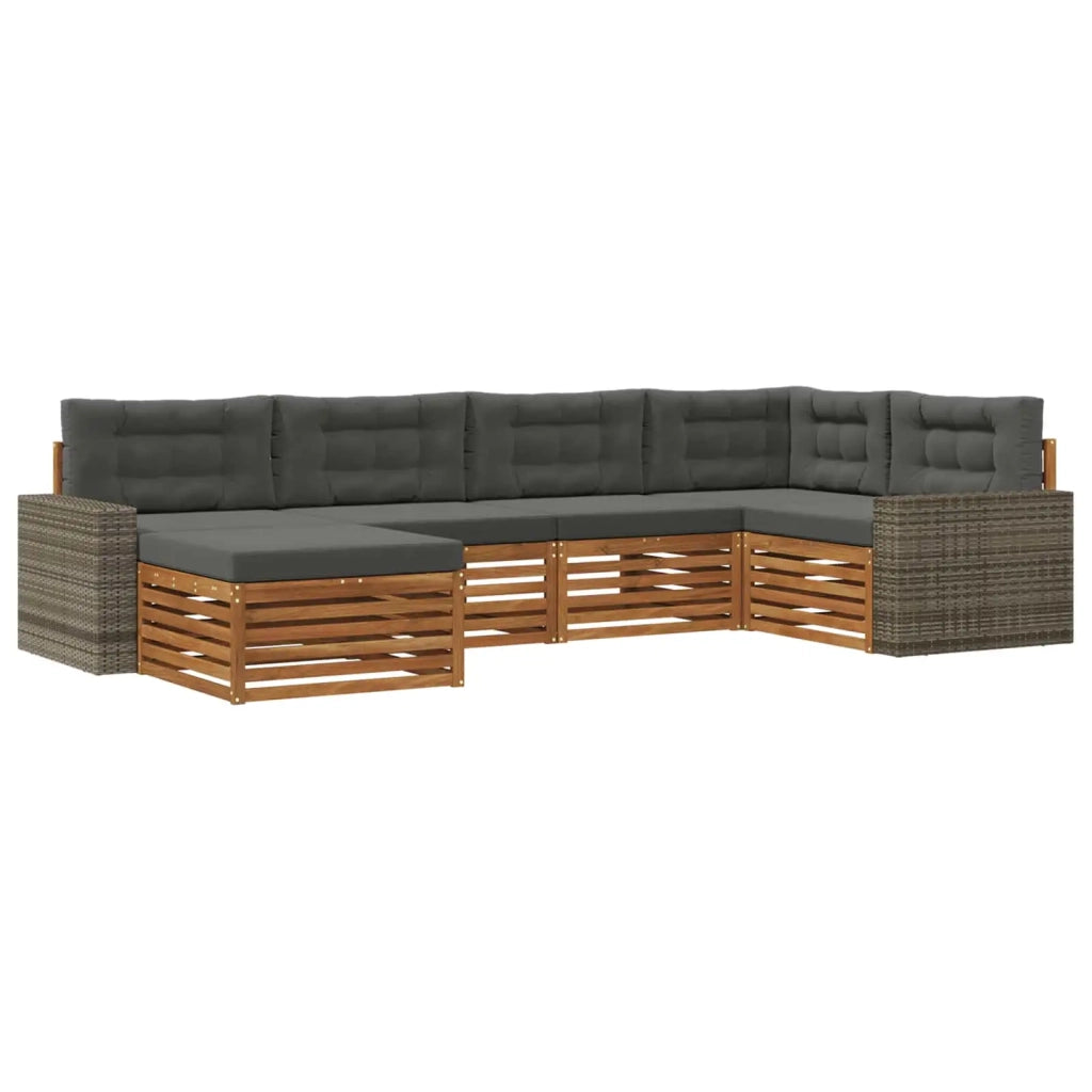 Set di divani da esterno 6 pz Naturale e Antracite 3383580