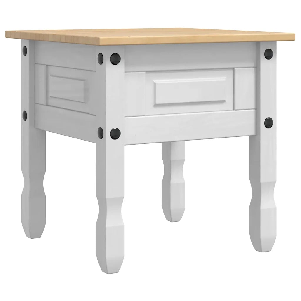 Tavolino Corona Bianco 50 x 50 x 50 cm Pino massello 42021193
