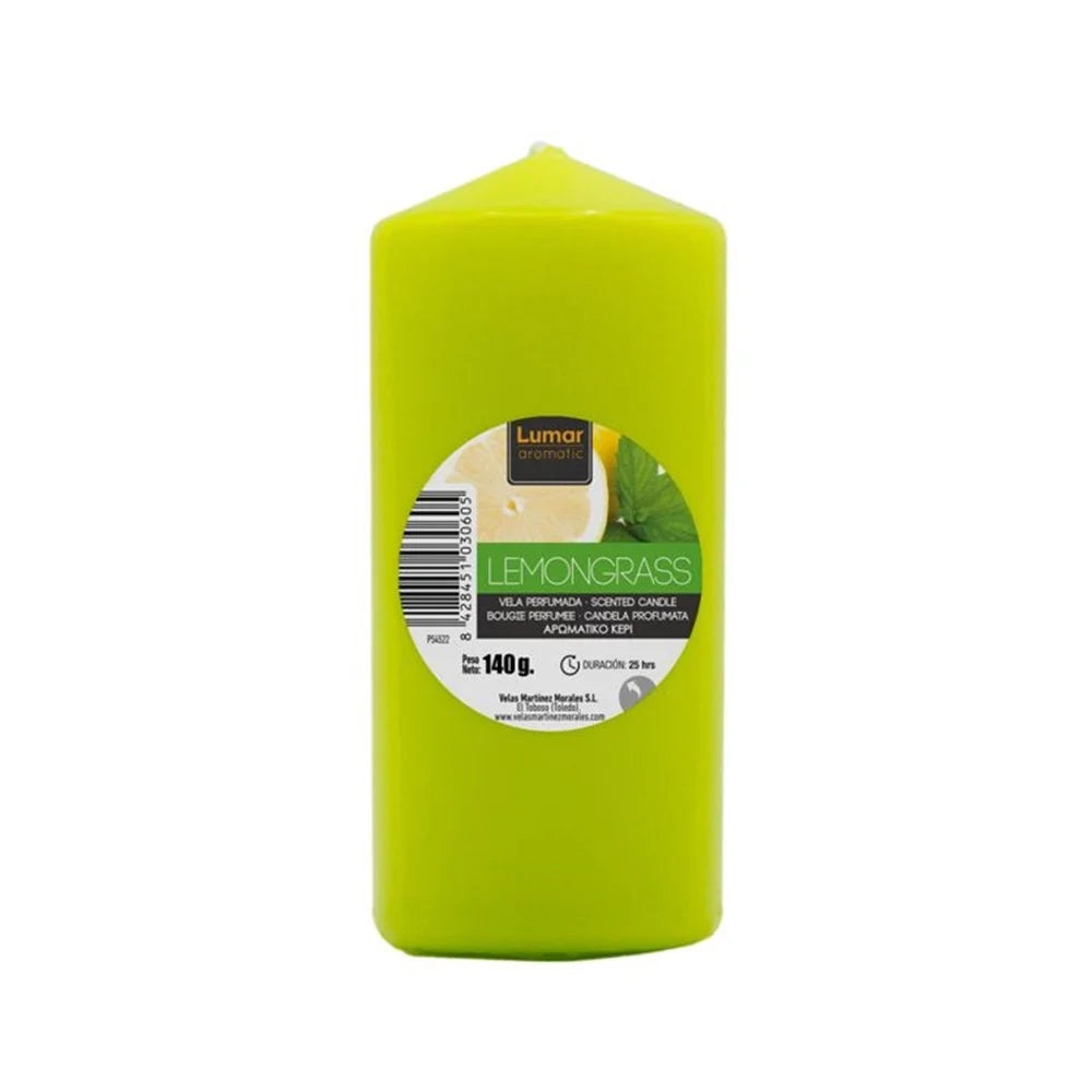 Trade Shop - Set 12 Pz Candela Profumata A Pilastro Fragranza Lemongrass Da 140g Decorativa 030605 -
