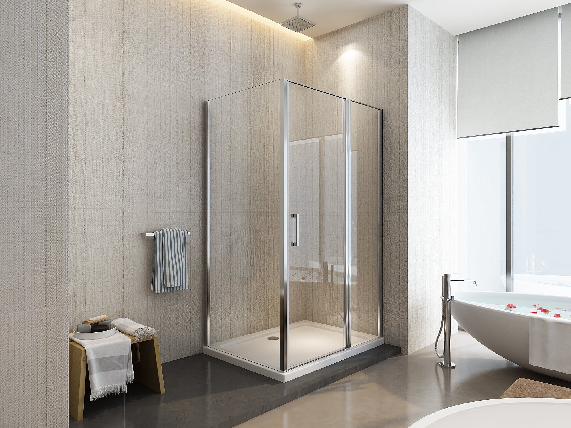 Box Doccia angolare 75x120 cm 1 anta Battente in Cristallo trasparente 6mm H190 Best