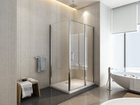 Box Doccia angolare 80x120 cm 1 anta Battente in Cristallo trasparente 6mm H190 Best