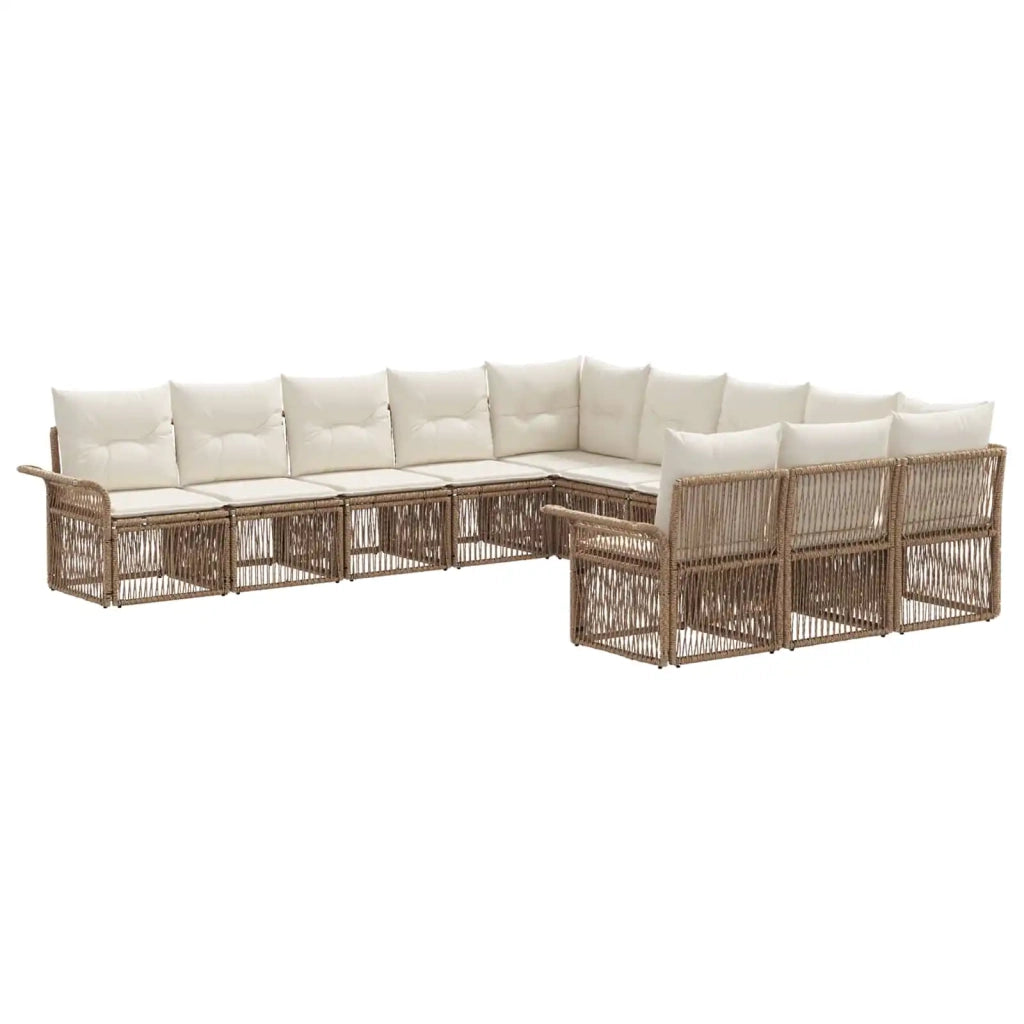 Set Divano da Giardino 11 pcs Beige polyrattan 3434970