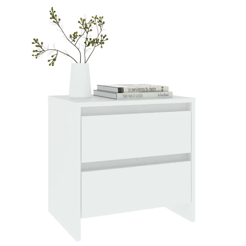 Comodino-Tavolino da notte Bianco 45x34,5x44,5 cm in Legno Ingegnerizzato