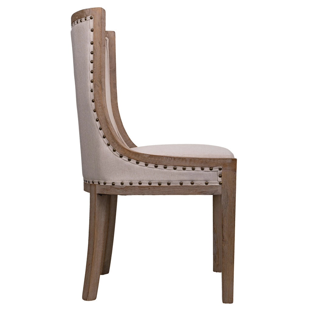 Sedia in legno imbottita panna 54x59x50/97h