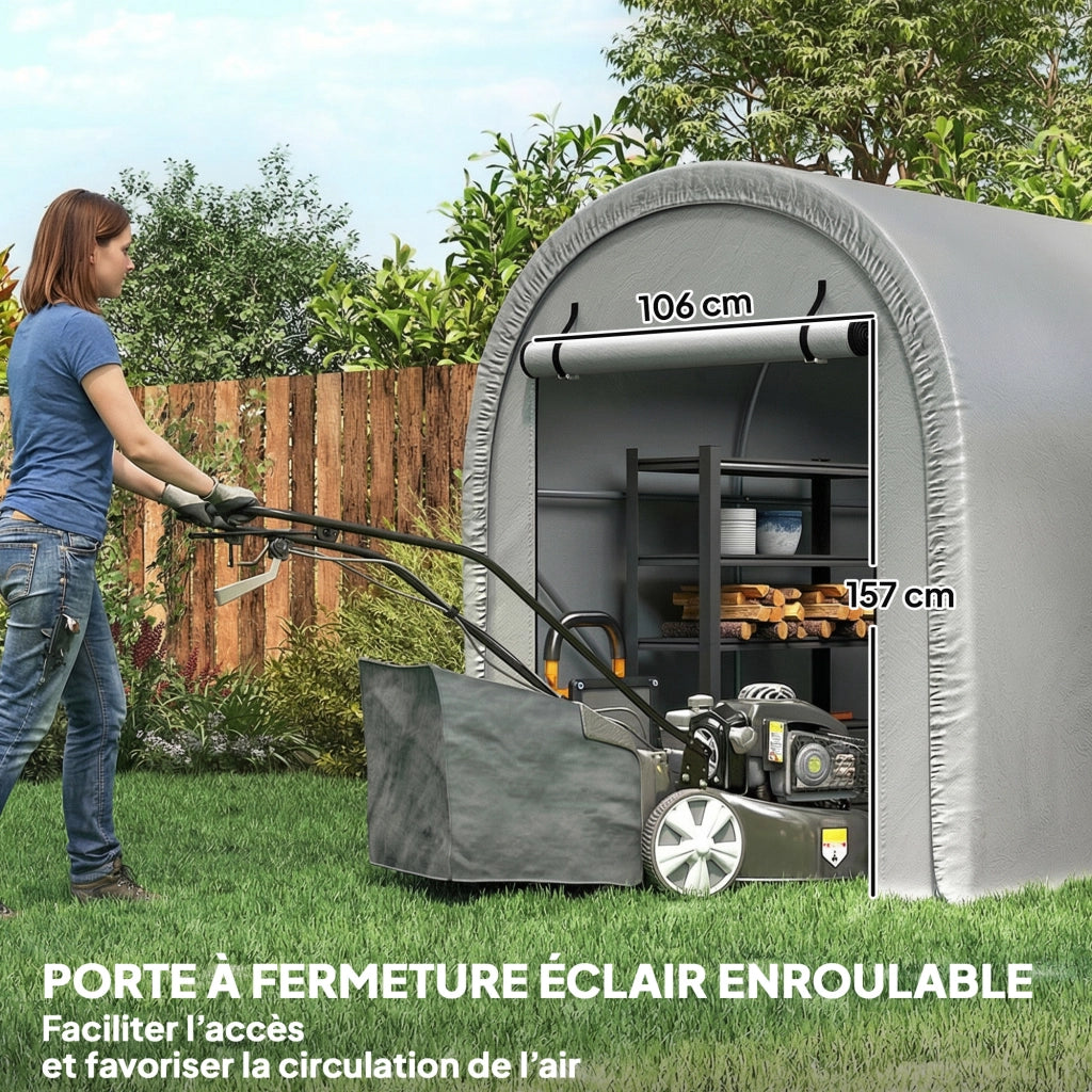 Capanno Giardino Tenda Deposito ¨C zephmum ¨C Grigio Chiaro Acciaio 159x240x185cm