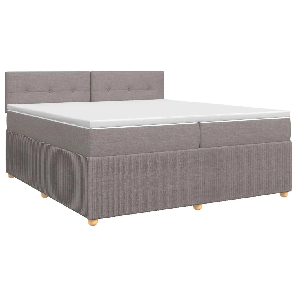 Letto box spring con materasso Tortora 200 x 200 cm Tessuto 3451549