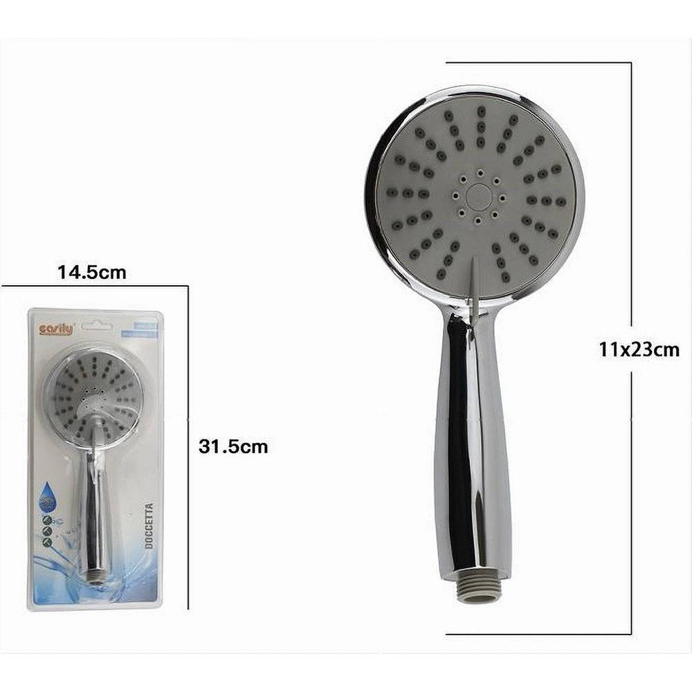 Trade Shop - Doccetta Doccino Soffione Doccia Cornetta Moderno Bagno 11x23cm Multigetto 69048 -