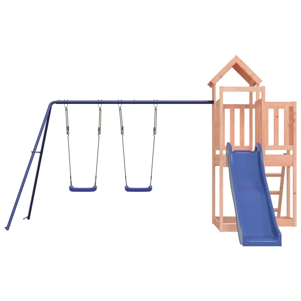 Altalena parco giochi da esterno scivolo altalena robusta giochi da giardino 356 x 378 x 214 cm legno massello di abete Douglas 02_0004798