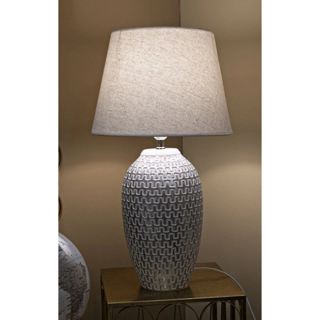 Lampada da Tavolo VKH160, Bianco, Poliresina, 35x35x65 cm