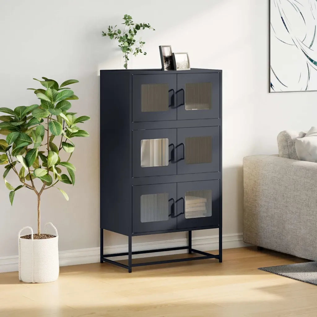 Credenza Antracite 68x39x123 cm Acciaio 853352